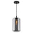 CWI Lighting Glass 1 Light 7" Down Mini Pendant, Black/Smoke - 5553P7-Smoke