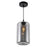 CWI Lighting Glass 1 Light 7" Down Mini Pendant, Black/Smoke
