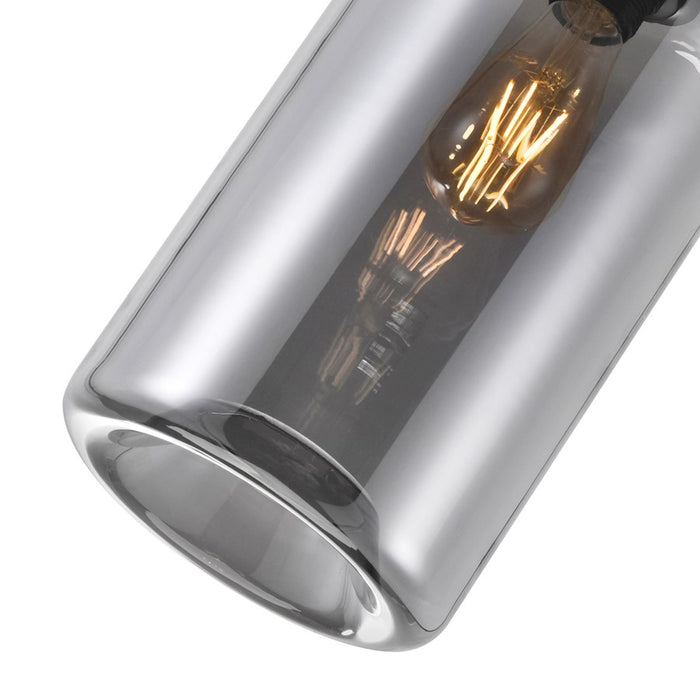CWI Lighting Glass 1 Light 7" Down Mini Pendant, Black/Smoke