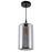 CWI Lighting Glass 1 Light 7" Down Mini Pendant, Black/Smoke