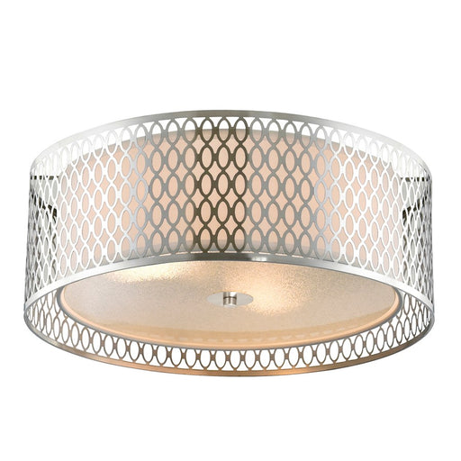 CWI Lighting Mikayla 3 Light Drum Shade Flush Mount, Satin Nickel