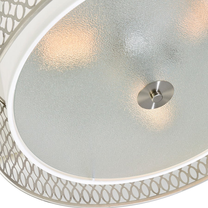 CWI Lighting Mikayla 3 Light Drum Shade Chandelier, Satin Nickel