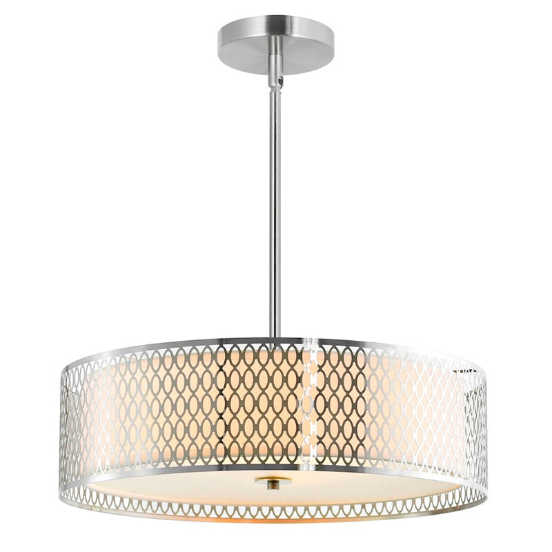 CWI Lighting Mikayla 5 Light Drum Shade Chandelier, Satin Nickel