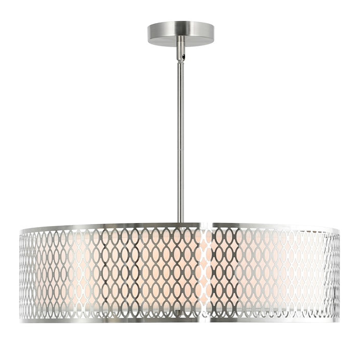 CWI Lighting Mikayla 5 Light Drum Shade Chandelier, Satin Nickel