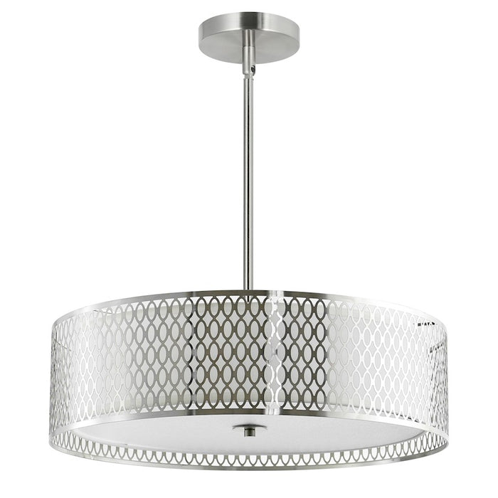 CWI Lighting Mikayla 5 Light Drum Shade Chandelier, Satin Nickel