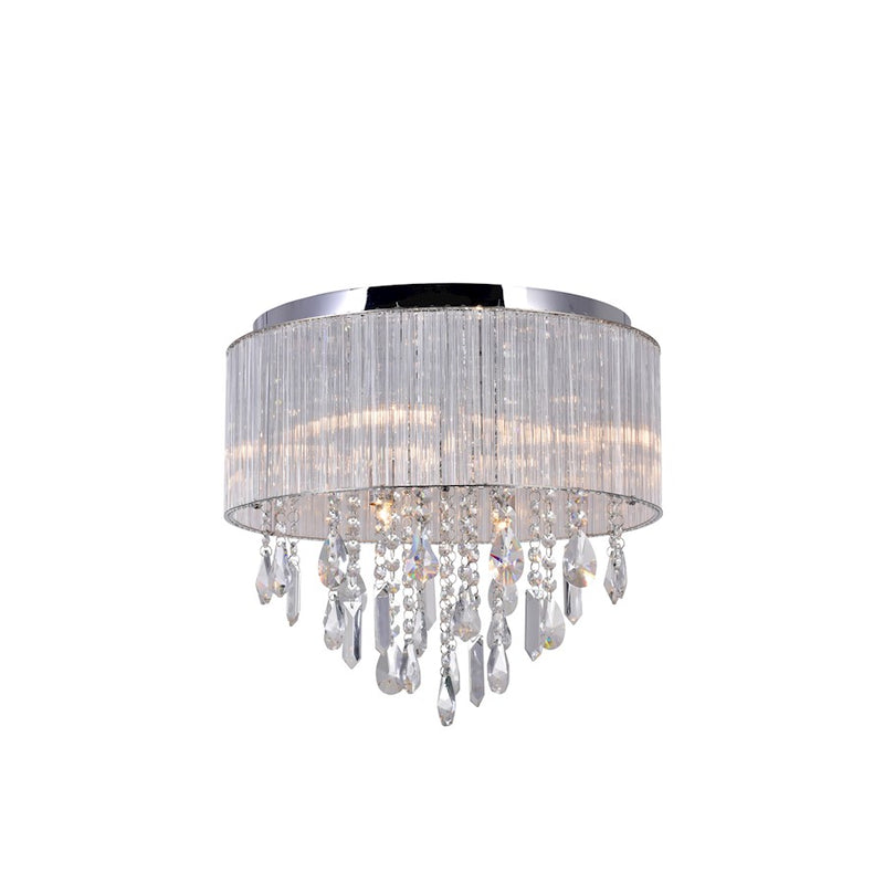 CWI Lighting Jacquimo 6 Light Drum Shade Flush Mount, Chrome