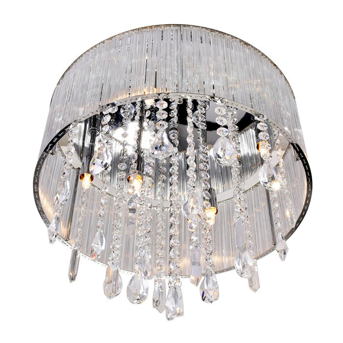 CWI Lighting Jacquimo 6 Light Drum Shade Flush Mount, Chrome