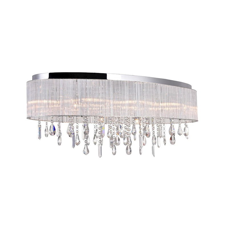 CWI Lighting Jacquimo 10 Light Drum Shade Flush Mount, Chrome