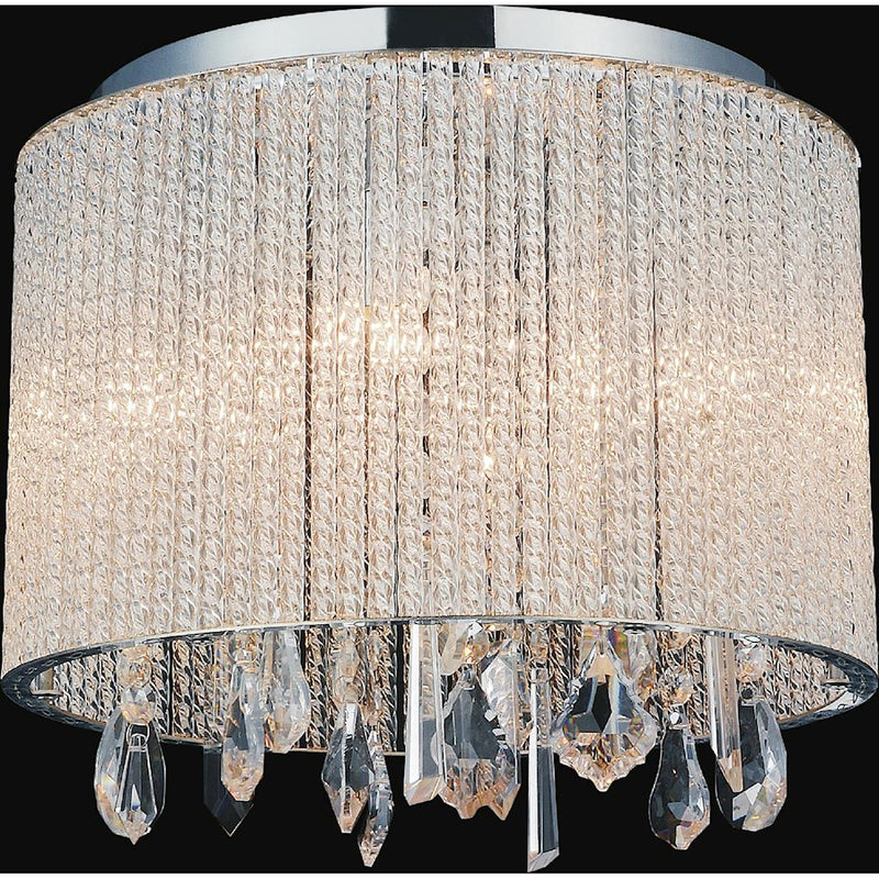 CWI Lighting Benson 4 Light Drum Shade Flush Mount, Chrome