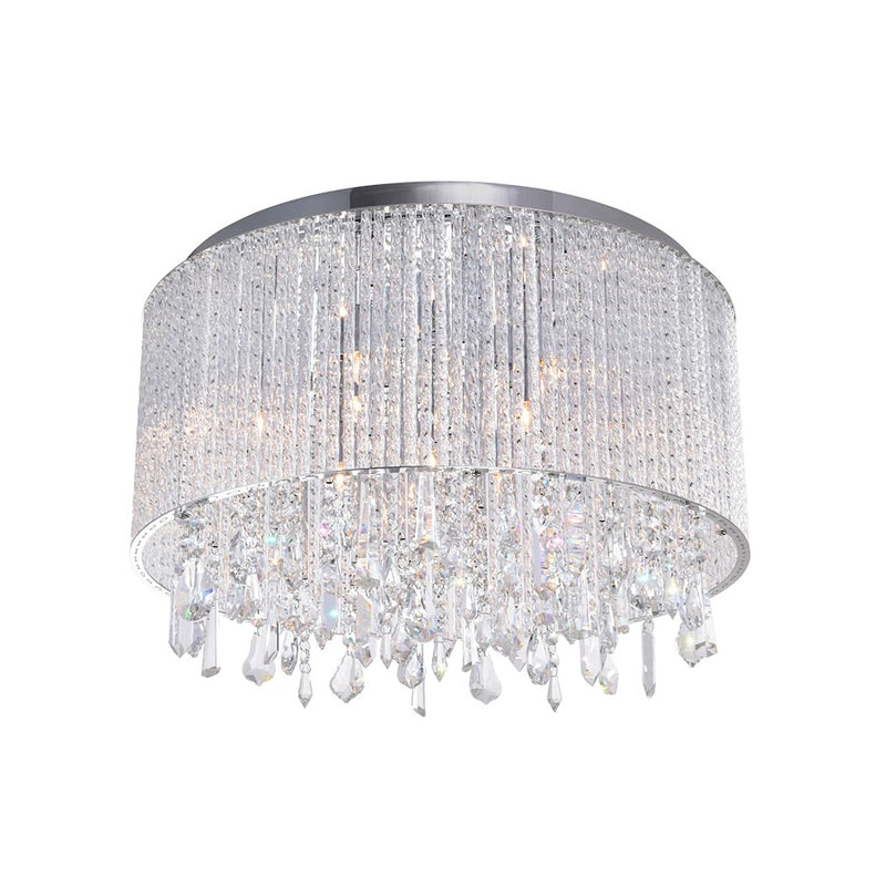 CWI Lighting Benson 6 Light Drum Shade Flush Mount, Chrome