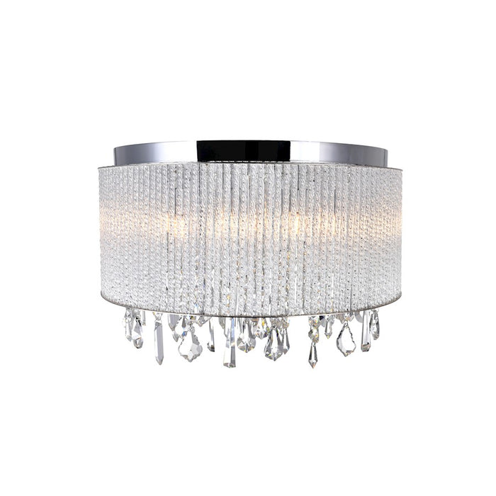 CWI Lighting Benson 9 Light Drum Shade Flush Mount, Chrome