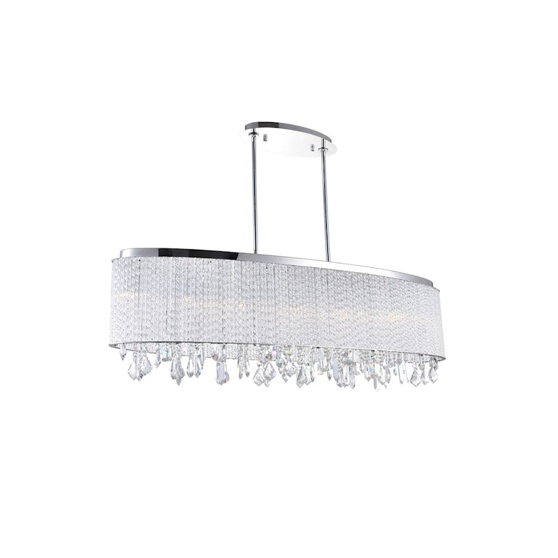 CWI Lighting Benson 7 Light Drum Shade Chandelier, Chrome