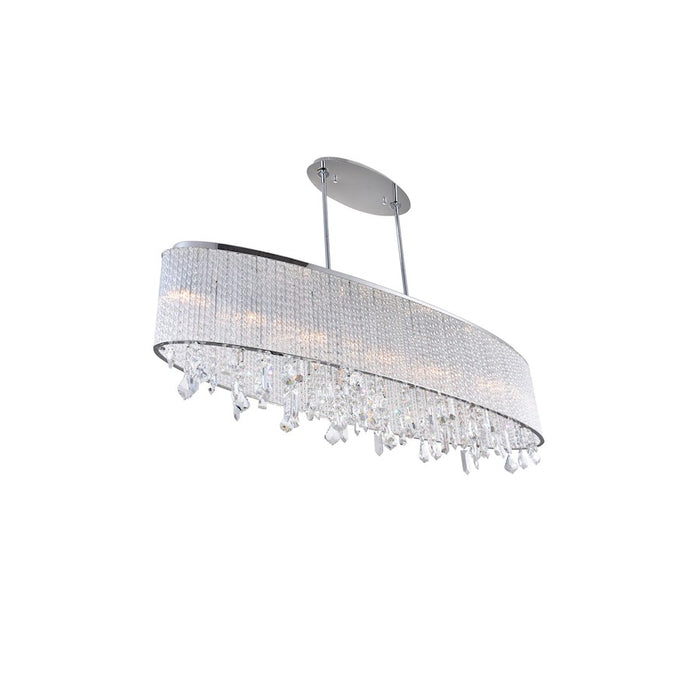 CWI Lighting Benson 7 Light Drum Shade Chandelier, Chrome