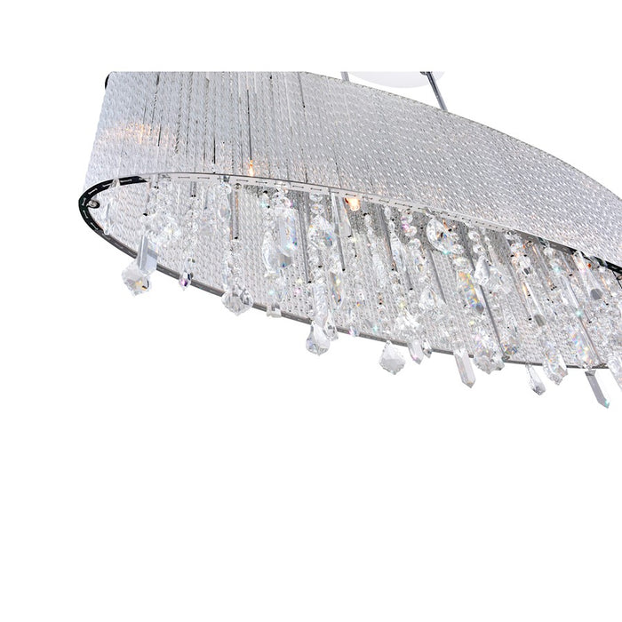 CWI Lighting Benson 7 Light Drum Shade Chandelier, Chrome