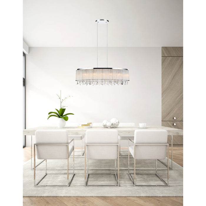 CWI Lighting Benson 7 Light Drum Shade Chandelier, Chrome