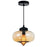 CWI Lighting Glass 1 Light 11" Down Mini Pendant, Black/Amber - 5570P11-Amber