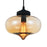 CWI Lighting Glass 1 Light 11" Down Mini Pendant, Black/Amber