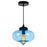 CWI Lighting Glass 1 Light 11" Down Mini Pendant, Black/Blue - 5570P11-Blue