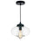 CWI Lighting Glass 1 Light 11" Down Mini Pendant, Black/Clear - 5570P11-Clear