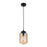 CWI Lighting Glass 1 Light 7" Down Mini Pendant, Black/Amber - 5570P7C-Amber