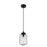 CWI Lighting Glass 1 Light Down 7C Mini Pendant, Black/Clear - 5570P7C-Clear