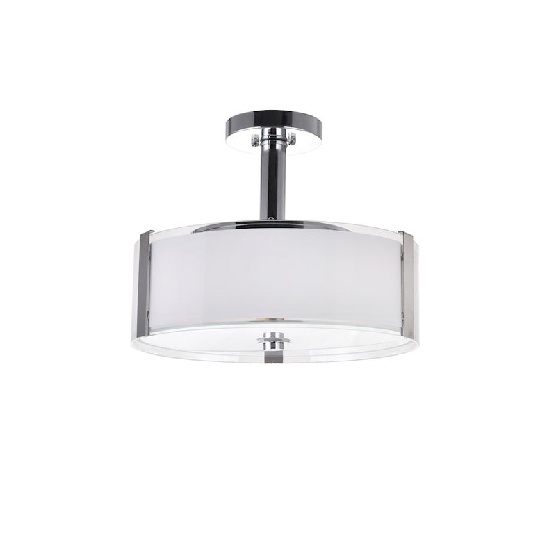 CWI Lighting Lucie 3 Light 14" Drum Shade Chandelier, Chrome