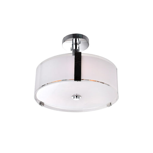 CWI Lighting Lucie 3 Light 14" Drum Shade Chandelier, Chrome