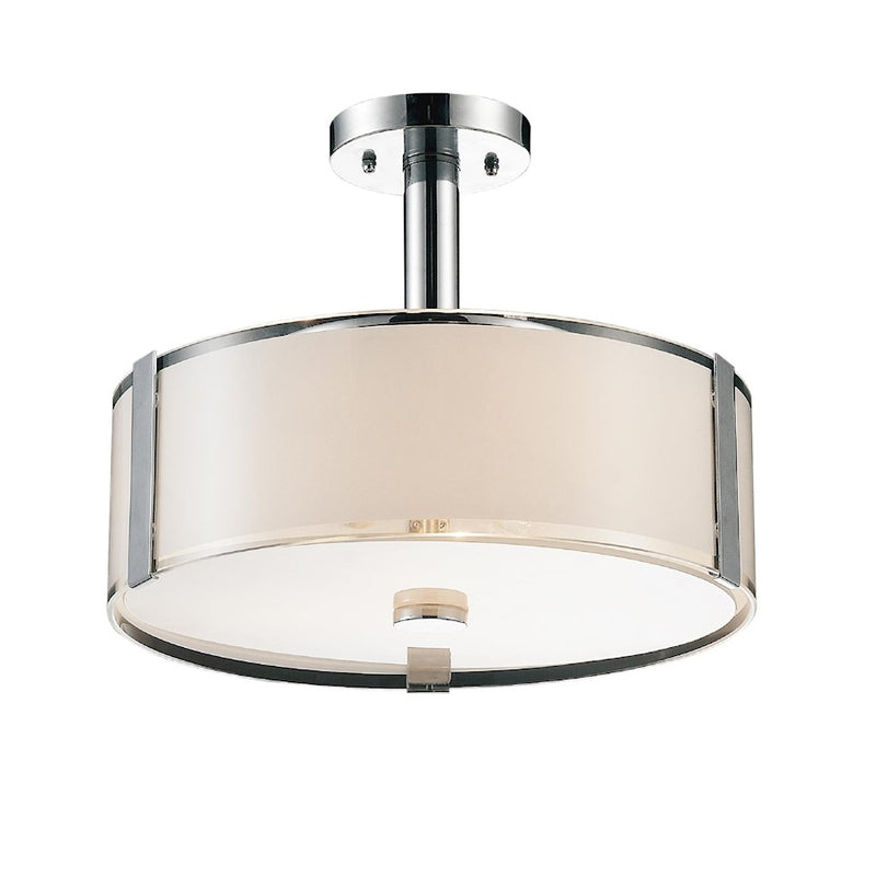 CWI Lighting Lucie 4 Light 17" Drum Shade Chandelier, Chrome