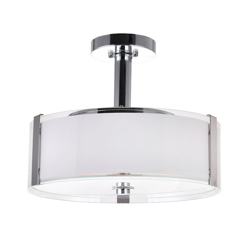 CWI Lighting Lucie 4 Light 17" Drum Shade Chandelier, Chrome
