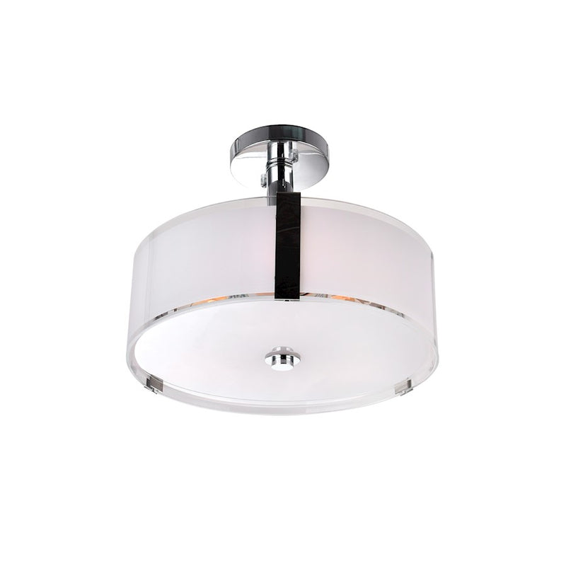CWI Lighting Lucie 4 Light 17" Drum Shade Chandelier, Chrome