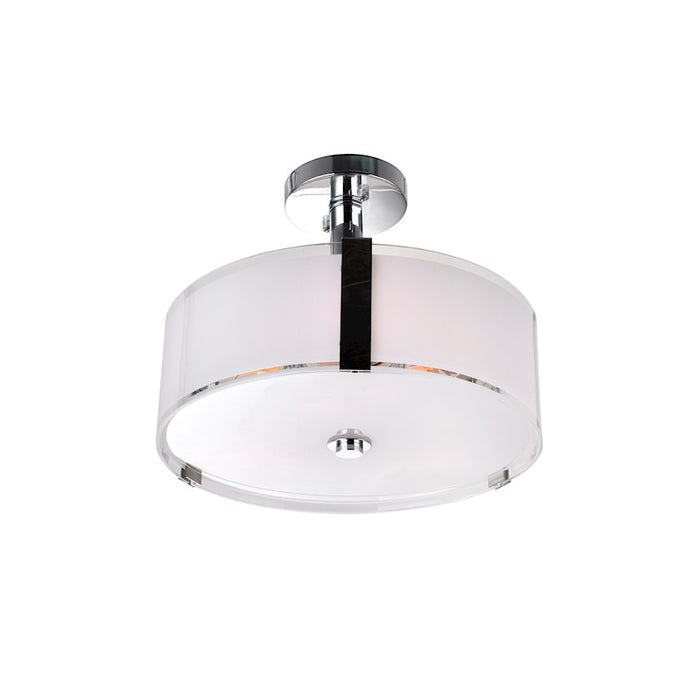 CWI Lighting Lucie 4 Light 17" Drum Shade Chandelier, Chrome