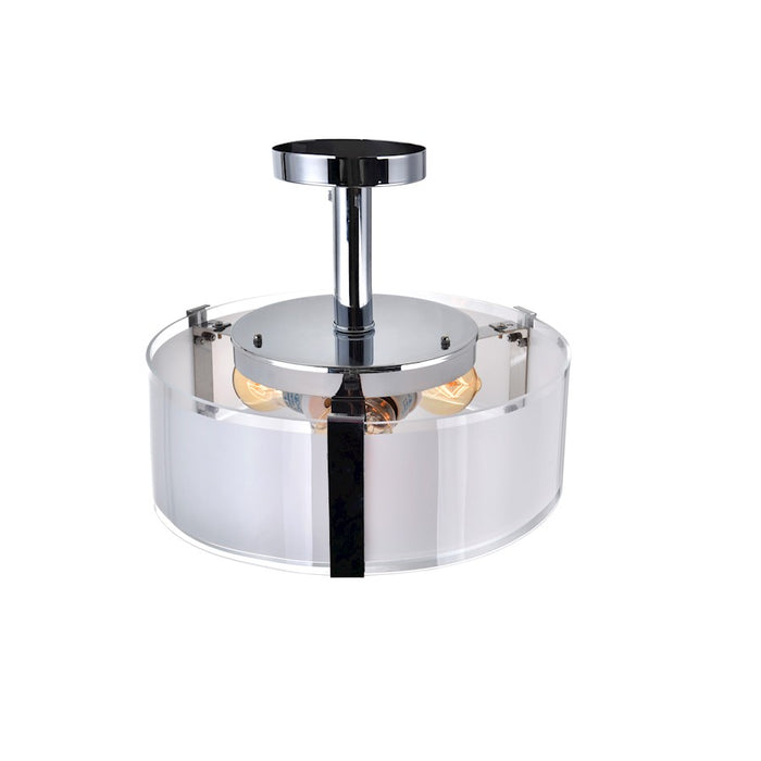 CWI Lighting Lucie 4 Light 17" Drum Shade Chandelier, Chrome