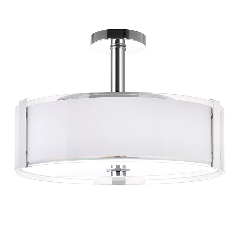 CWI Lighting Lucie 5 Light Drum Shade Chandelier, Chrome