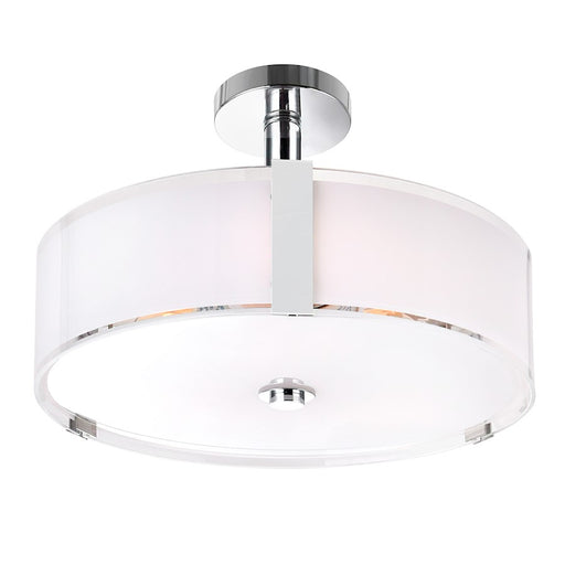 CWI Lighting Lucie 5 Light Drum Shade Chandelier, Chrome