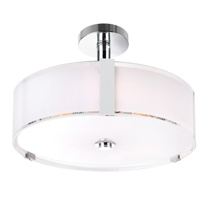 CWI Lighting Lucie 5 Light Drum Shade Chandelier, Chrome