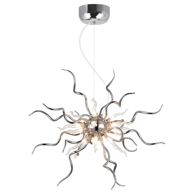 CWI Lighting Twist 15 Light Chandelier, Chrome