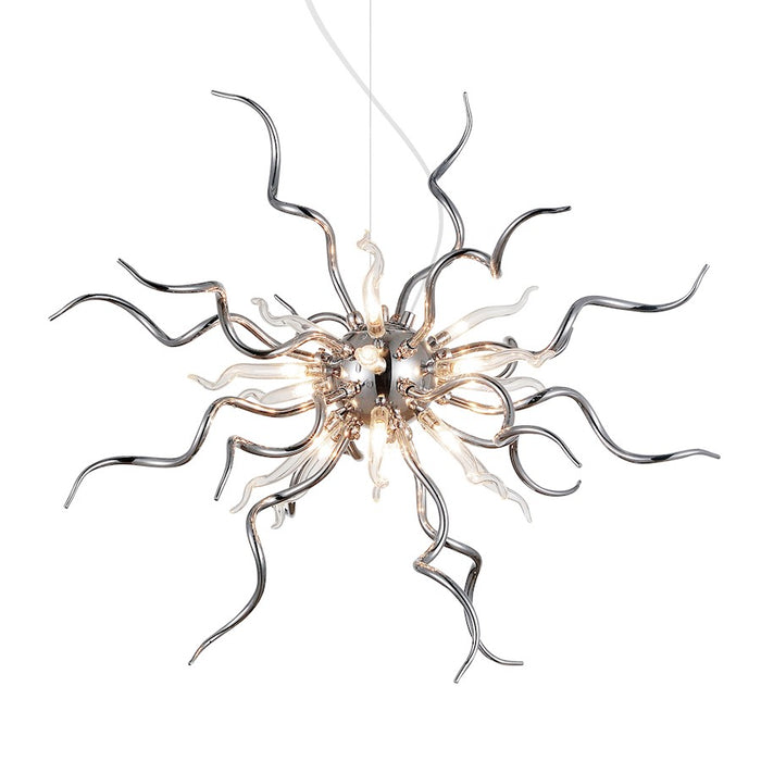 CWI Lighting Twist 15 Light Chandelier, Chrome