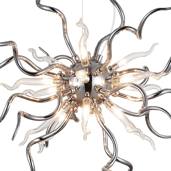 CWI Lighting Twist 15 Light Chandelier, Chrome