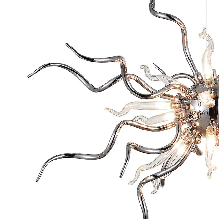 CWI Lighting Twist 15 Light Chandelier, Chrome