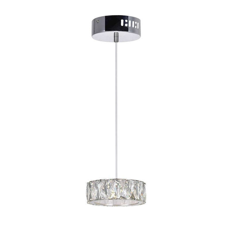 CWI Lighting Milan Down 6" Mini Pendant, Chrome