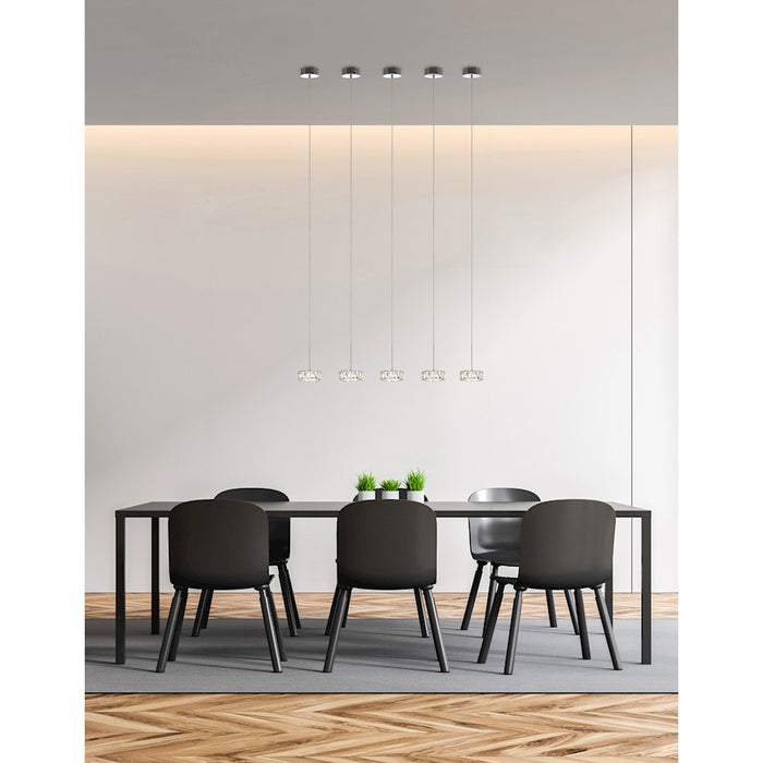 CWI Lighting Milan Down 6" Mini Pendant, Chrome