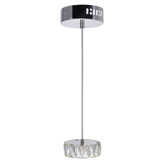 CWI Lighting Milan Down 6" Mini Pendant, Chrome