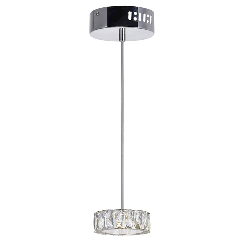 CWI Lighting Milan Down 6" Mini Pendant, Chrome