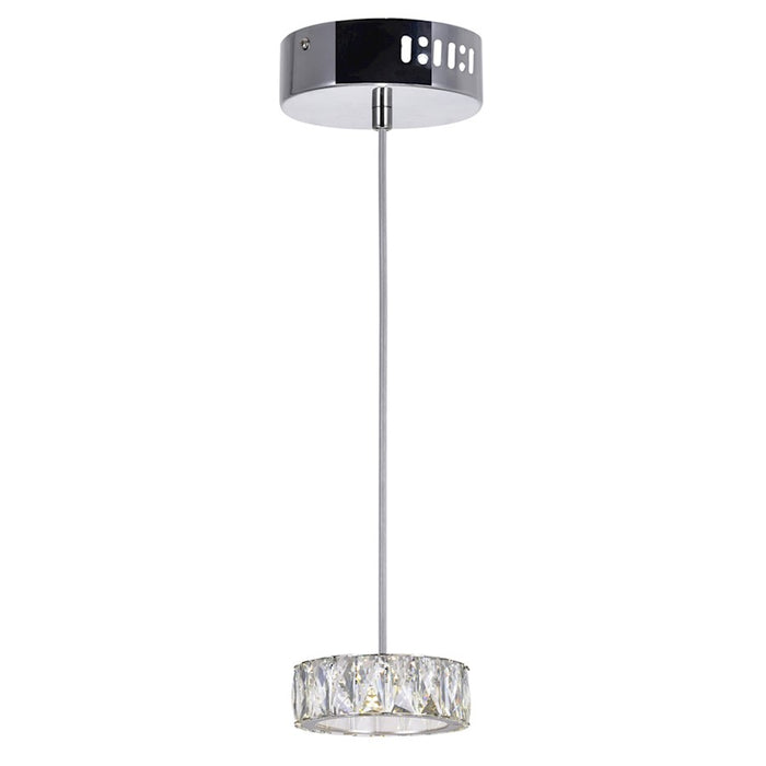 CWI Lighting Milan Down 6" Mini Pendant, Chrome