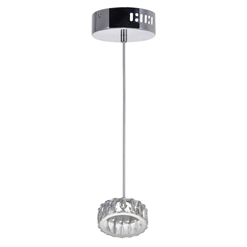 CWI Lighting Milan Down 6" Mini Pendant, Chrome