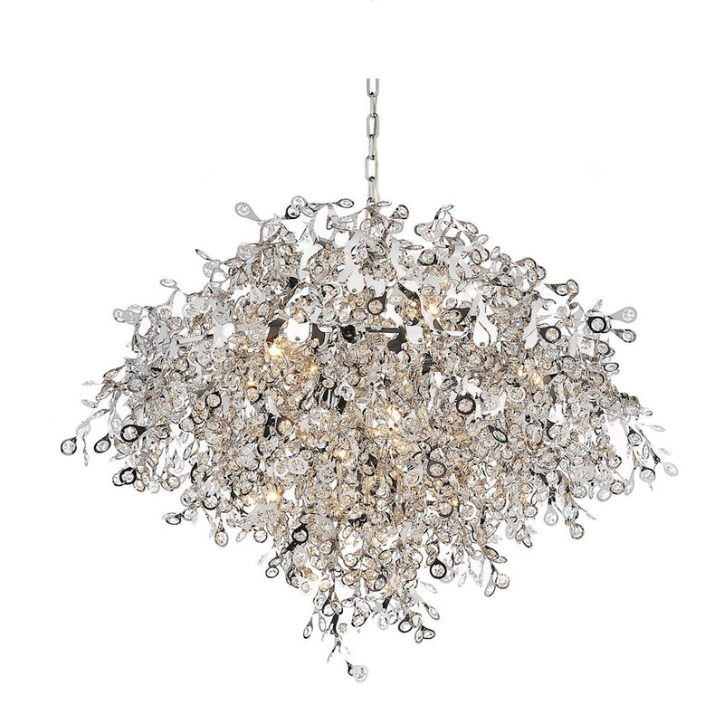 CWI Lighting Flurry 17 Light Down Chandelier, Chrome
