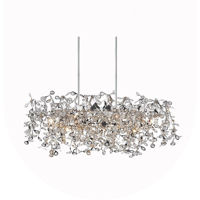 CWI Lighting Flurry 7 Light Down Chandelier, Chrome