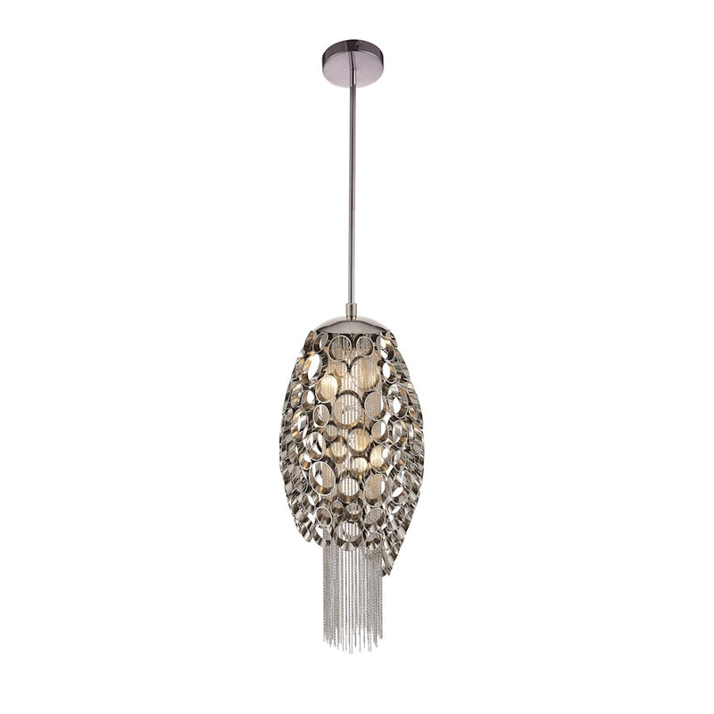 CWI Lighting Victoria 2 Light Drum Shade Mini Pendant, Chrome