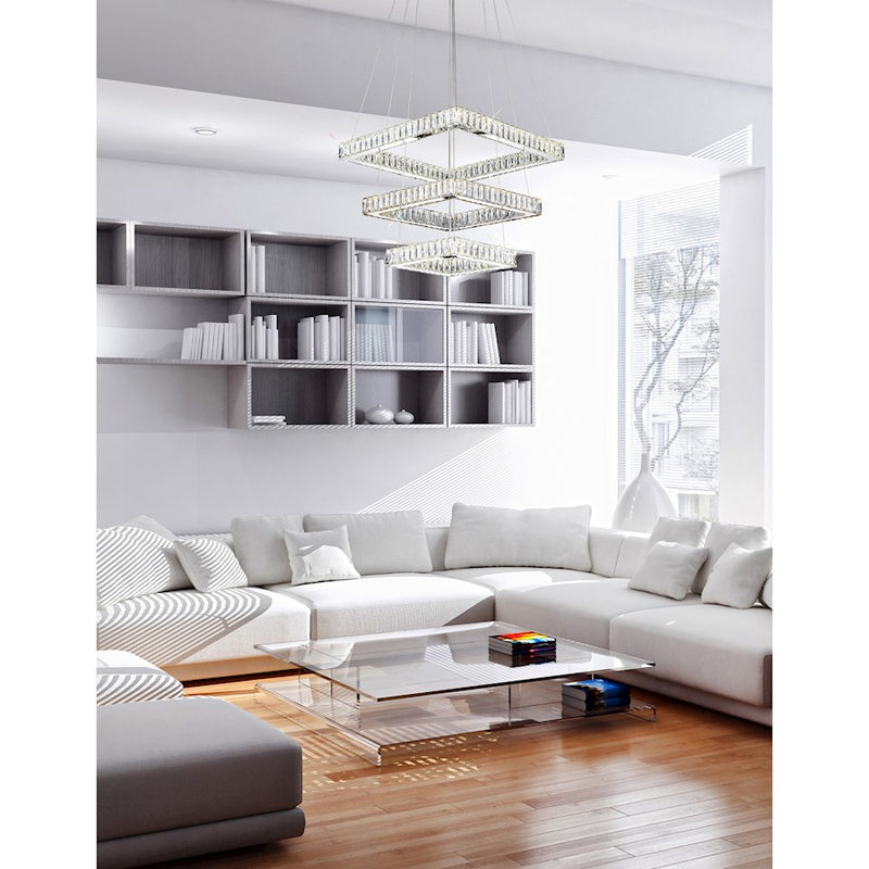 CWI Lighting Florence Chandelier, Stainless Steel