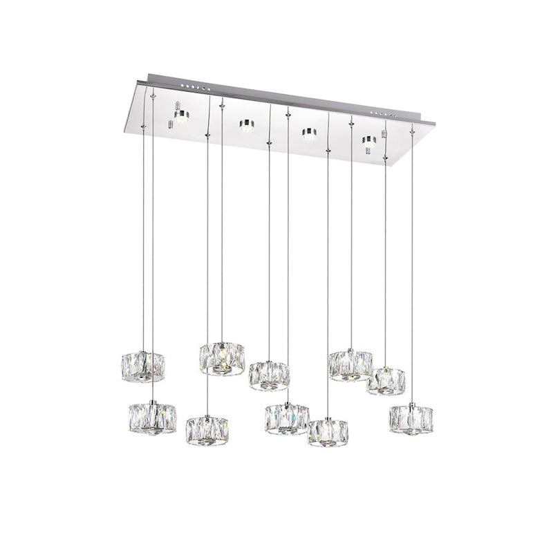CWI Lighting Milan Multi Pendant, Stainless Steel